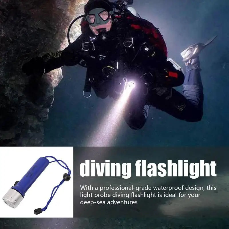 Underwater Flashlight Submarine Lights Batteried Dive Torch Snorkeling Light Underwater TPC-7 Waterproof LED Submersible Safety
