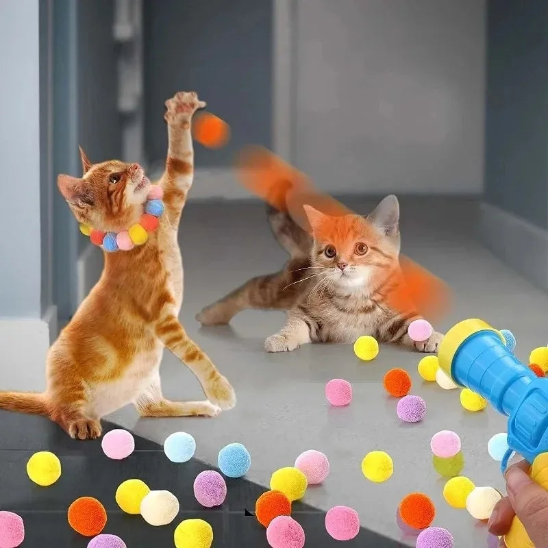 1 juego de juguetes interactivos para gatos, pistola de peluche para entrenamiento de mascotas, divertidos juegos de disparos para cachorros y gatitos, suministros para mascotas, accesorios para gatos