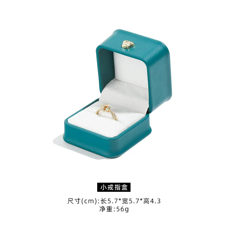 1 organizador de joyas de cuero, caja para anillos de boda, colgante, pulsera, collar, estuche de almacenamiento, embalaje de regalo, caja de exhibición al por mayor