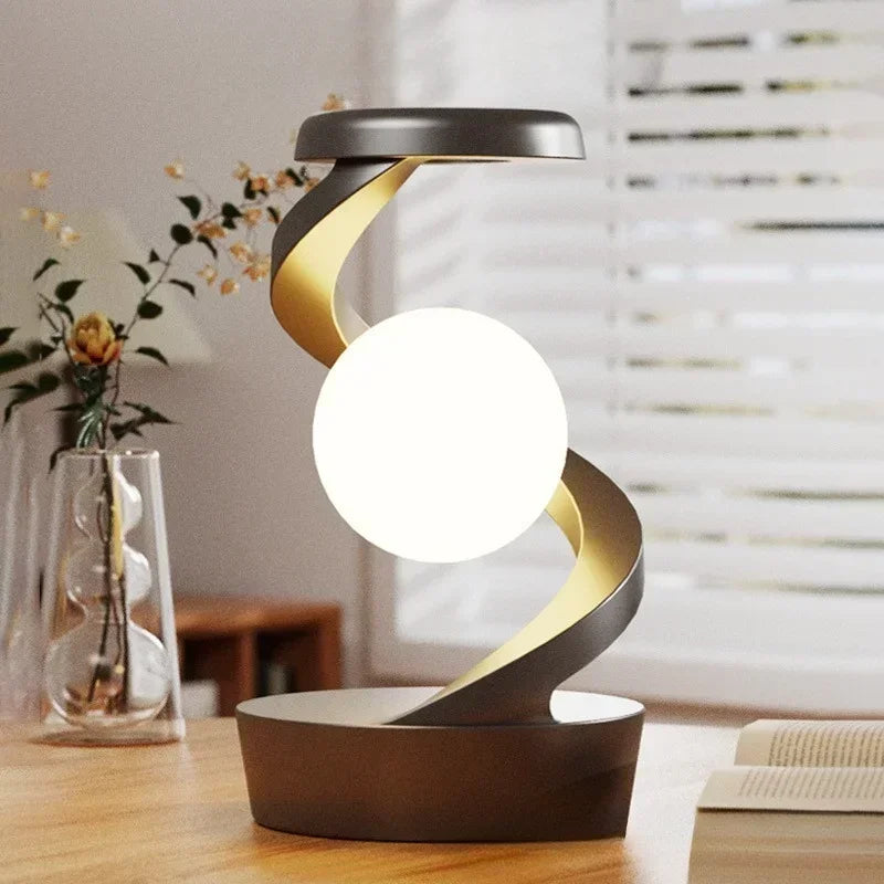 Lámpara de noche con carga inalámbrica para teléfono, luz colgante giratoria para dormitorio, luz ambiental de color, lámpara de noche sencilla, regalo de vacaciones