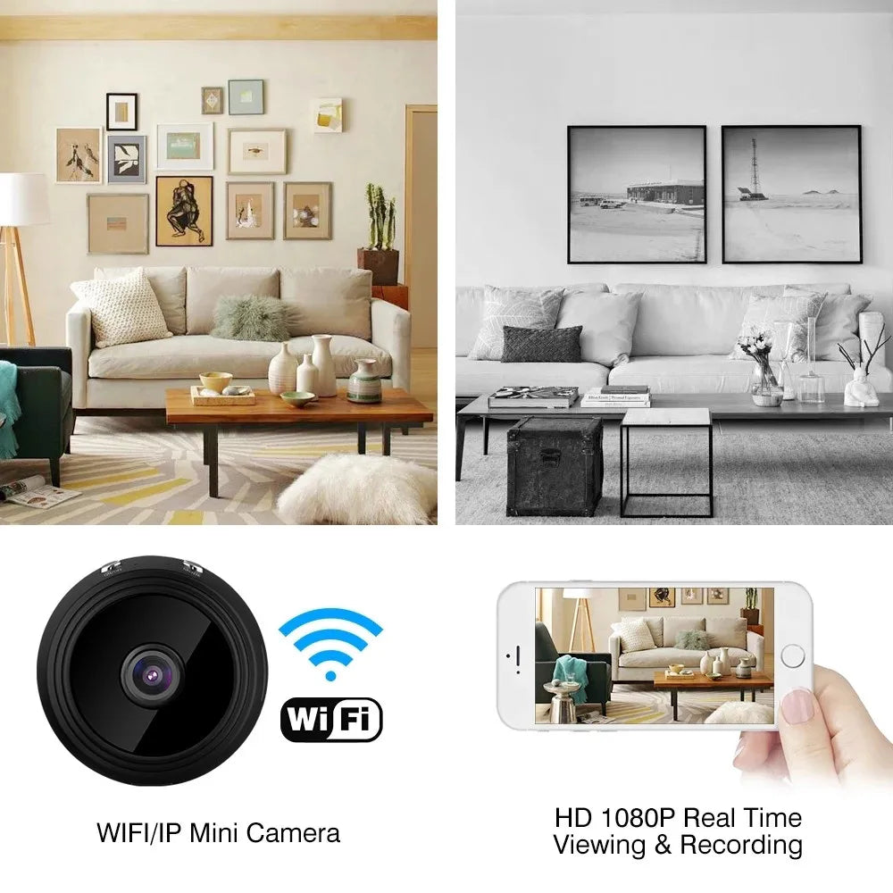 Mini caméra HD 1080P sans fil WiFi Baby Monitor Sécurité intérieure Surveillance Vision nocturne Caméscope Enregistreur audio vidéo
