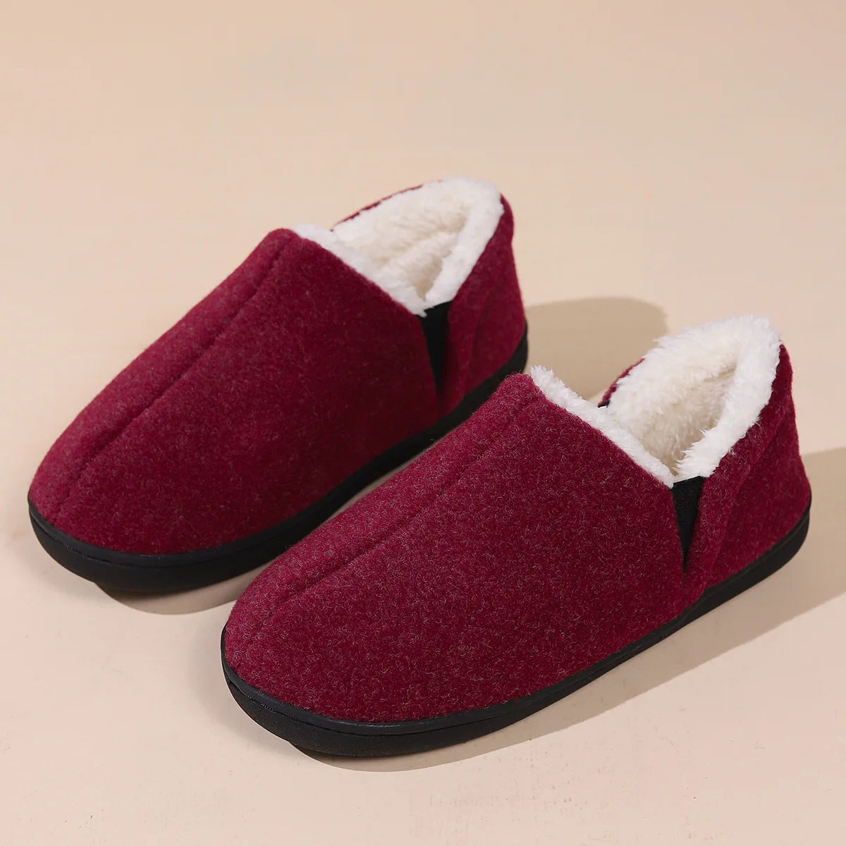Bebealy Winter Plush Fur Women Slippers Fluffy Home Slippers Female Indoor Warm Closed Soft Non-slip High Ankle Fuzzy Slippers