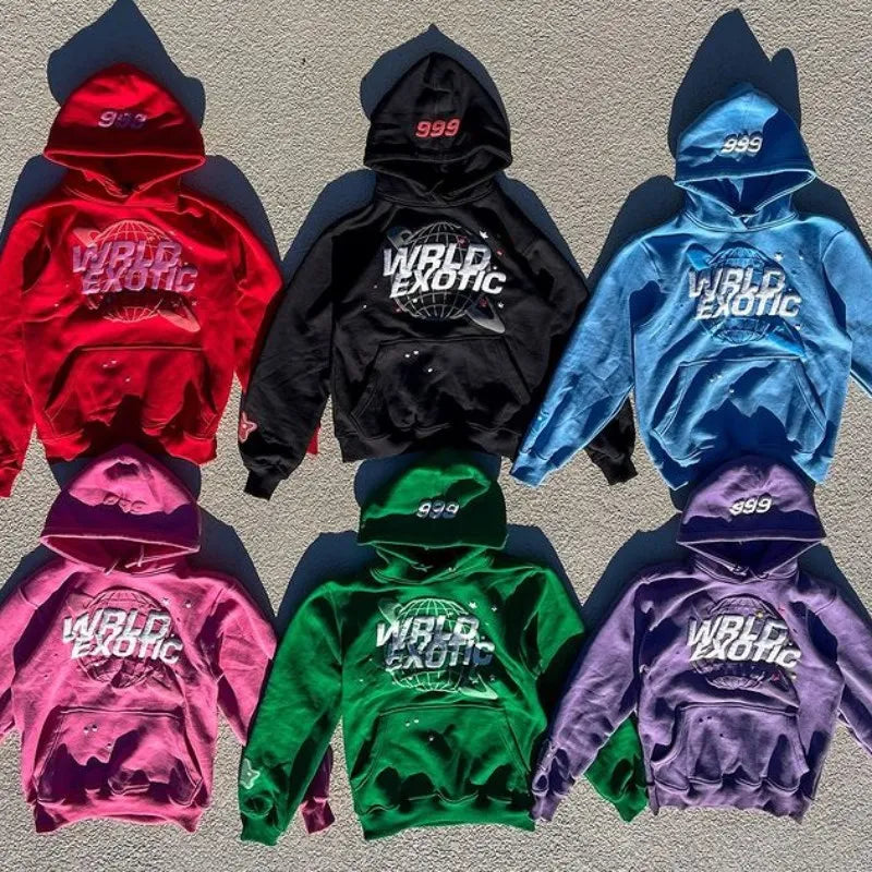 Sudadera holgada con estampado de letras Y2K Harajuku para hombre y mujer, jersey de espuma, moda 2024, nueva sudadera de hip-hop, ropa de calle rock, tops con capucha
