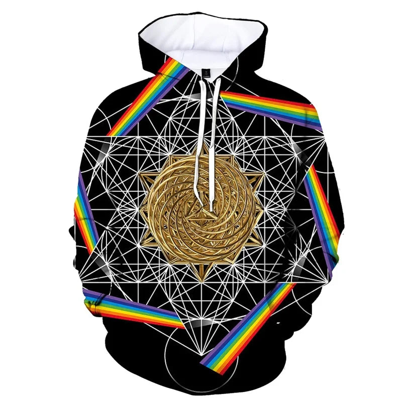 Three-dimensional Geometric 3D Print Hoodies Men Women Oversized Hoodie Pullovers Hooded Sweatshirt Tracksuits Coat Kid Clothing