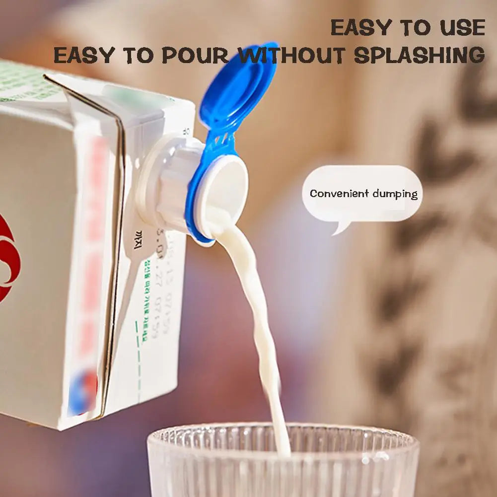2pcs Milk Bottles Pourer Spout Pourer Milk Bottles Brick Drink Splitter Keep Drink Cool Fresh Kitchen Gadget Beverage Caps