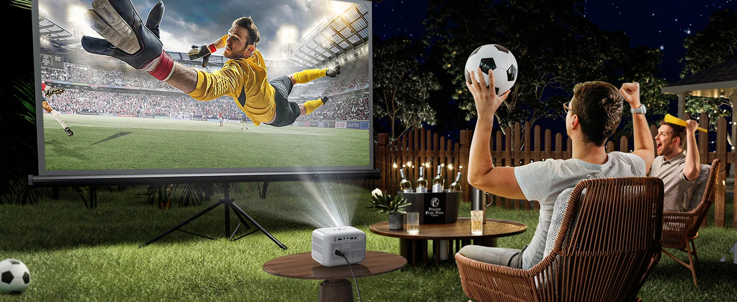 【Enfoque eléctrico】 Miniproyector Android, YABER L1 Proyector de video de 20000 lúmenes 5G WiFi Bluetooth, compatible con proyector portátil P