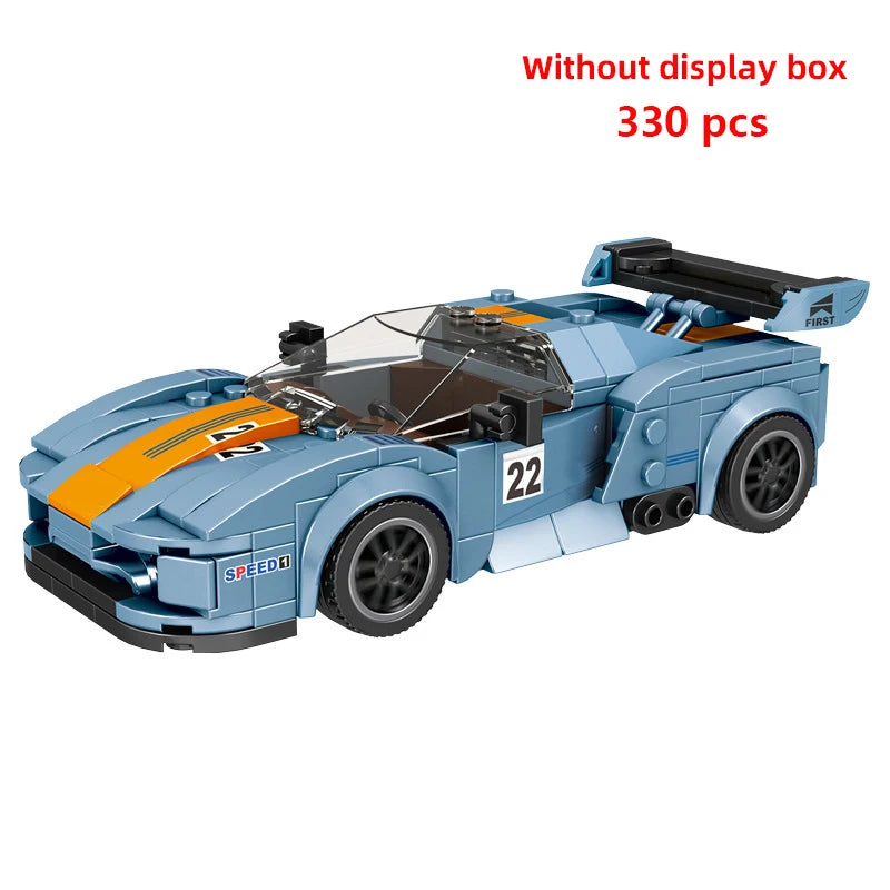 Technical Moc Car City Speed Champion Sports Car Racing Vehicle Building Blocks Brick Educational Construction Toys