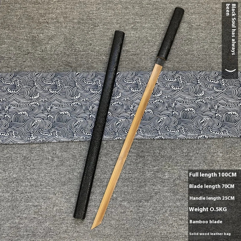 Tai Sword Katana Oriental Draw Sword with Sheath Tang Hengdao Wooden Sword Ancient Style Children's Toy Bamboo Wooden