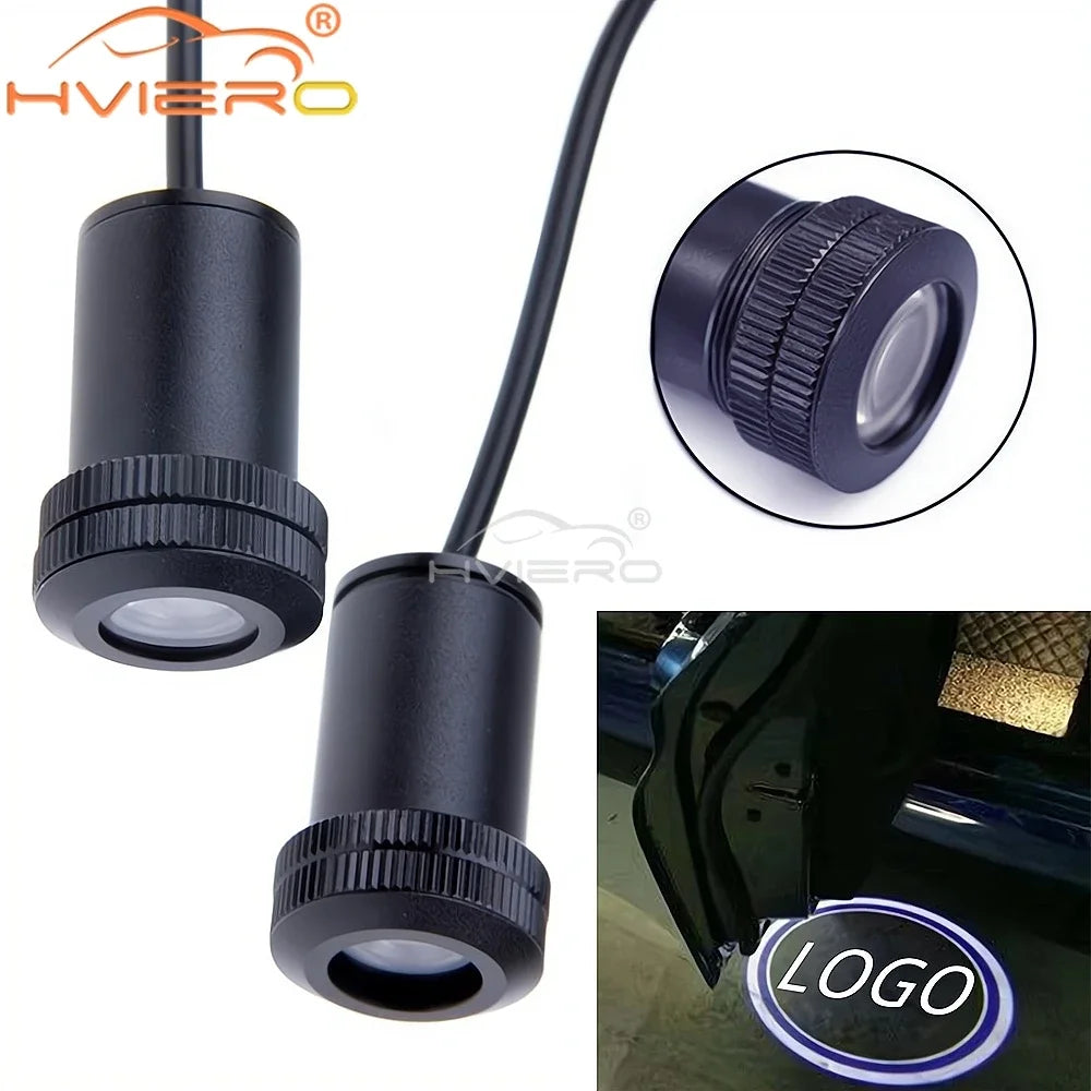 2pcs Car Door Lights Welcome Logo Led Laser Projector Ghost Shadow Line Atmosphere Custom Product Modification Parts Auto Lamps