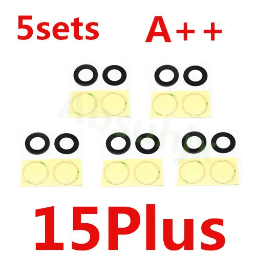 Absuhjx 5sets A++ Back Camera Glass Lens for iPhone 11 12 13 Pro Max 13Mini 14 14Plus X XS XR Rear Cam Holder