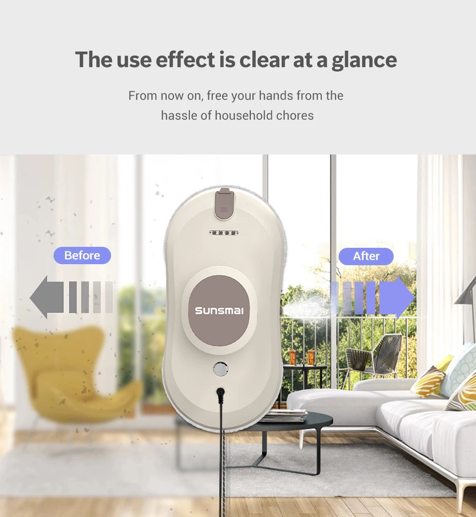 SUNSMAI Robot Window Cleaning Machine Window Washing Robot Double Sided Water Spray Type Window Cleaning Robot