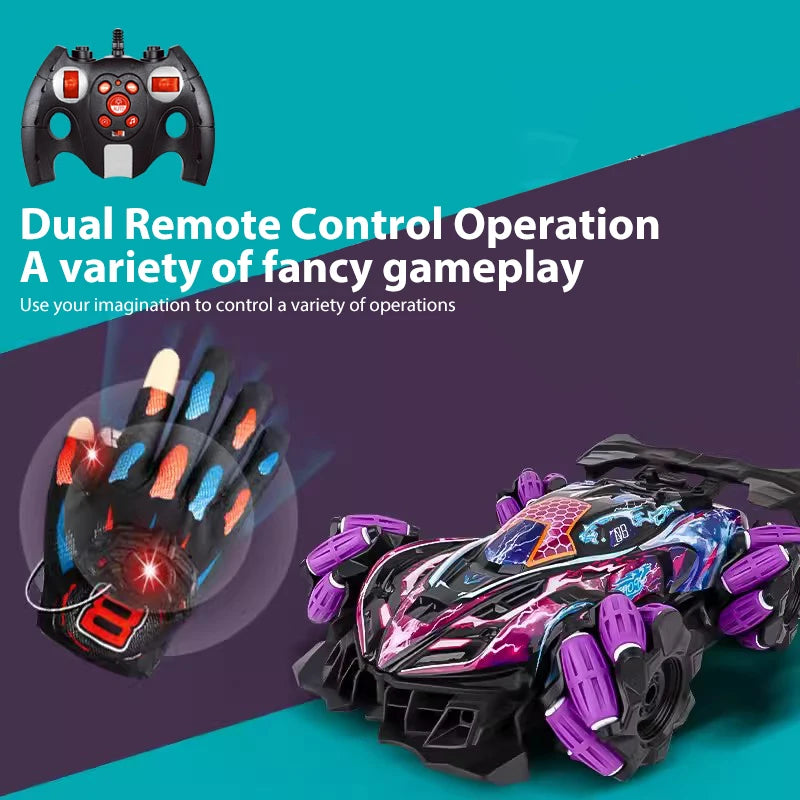 WLtoys F1 RC Drift Car con luces LED y música, 2,4 G, guantes, radiocontrol remoto, coches acrobáticos con tracción en las 4 ruedas, juguetes eléctricos para niños
