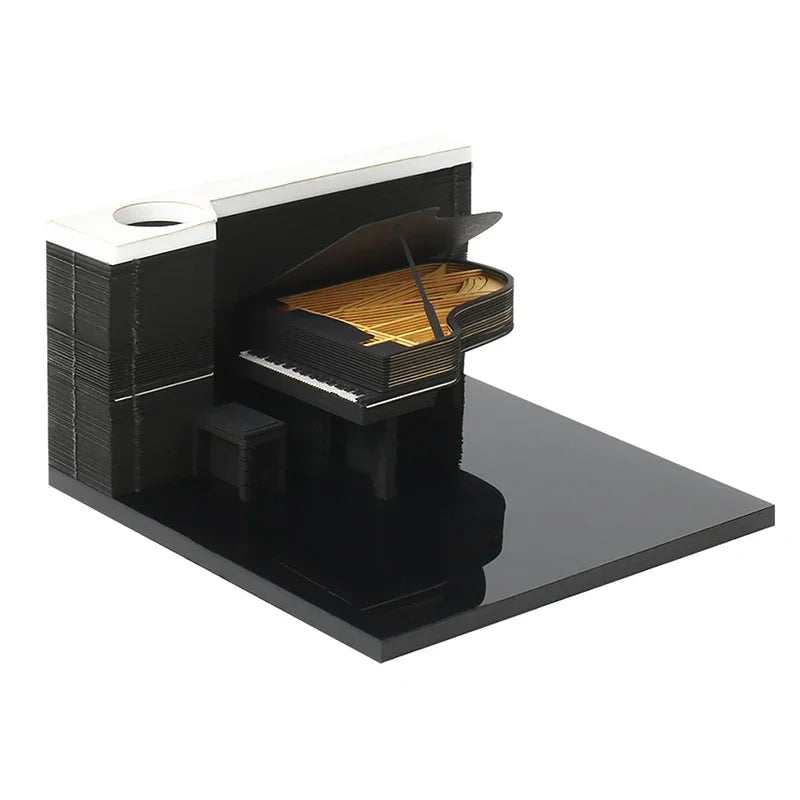 3D Piano Table Calendar Memo Pad Creative Exquisite Handicrafts Souvenirs DIY Desk Decoration New Year Gift for Office School