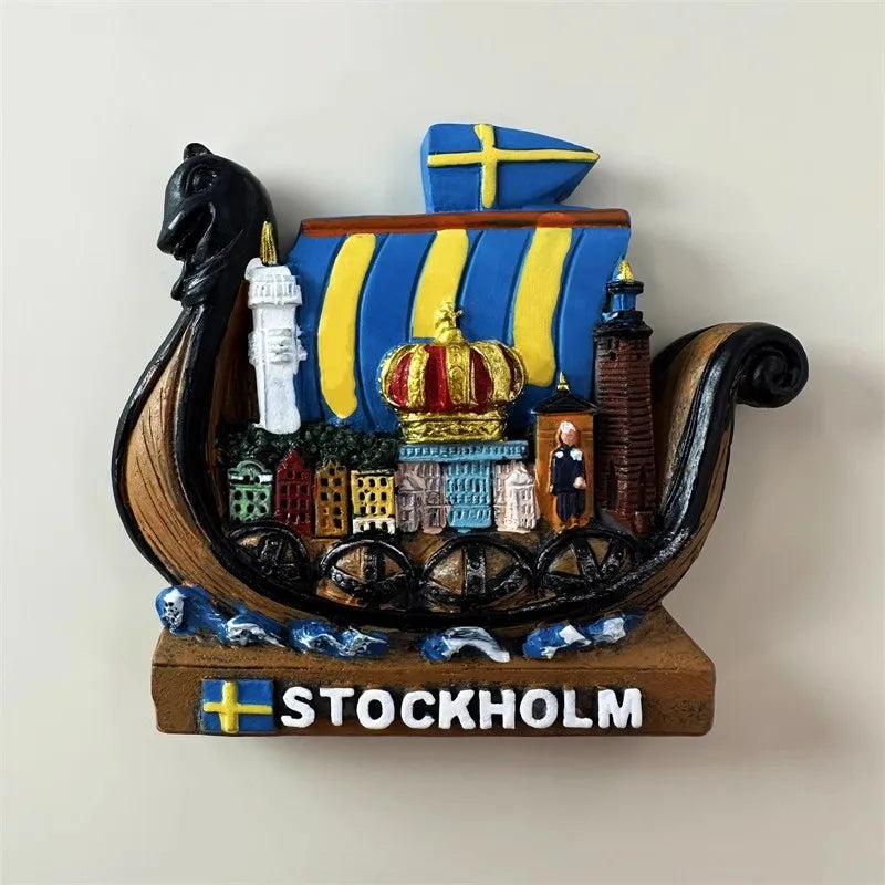 Sweden Fridge Stickers Stockholm Souvenirs Home Decoration Refrigerator Magnets Wedding Gifts Photo Wall Magnetic Stickers