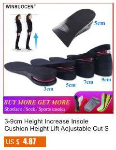 3-9cm Height Increase Insoles for Men Women Elevator Shoes Cushion Unisex Sneakers Heel Lifting Insert Heighten Insoles