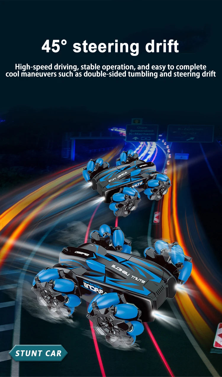 WLtoys F1 RC Drift Car con luces LED y música, 2,4 G, guantes, radiocontrol remoto, coches acrobáticos con tracción en las 4 ruedas, juguetes eléctricos para niños