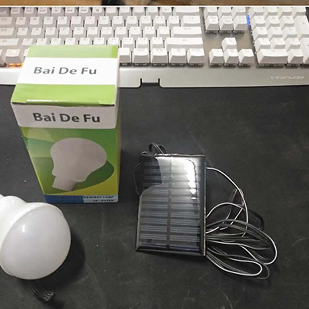 1pc LED Solar Lamp Bulb Waterproof Remote Portable Solar Garden Hanging Light For Outdoor Hiking Fishing Emergency Lighting