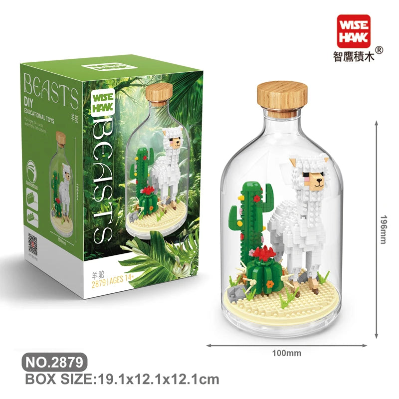Toys Building Blocks Assembly Tiger Lion Bear Peacock Koala Animal 3D Model Educational Games for Children Kids Gifts