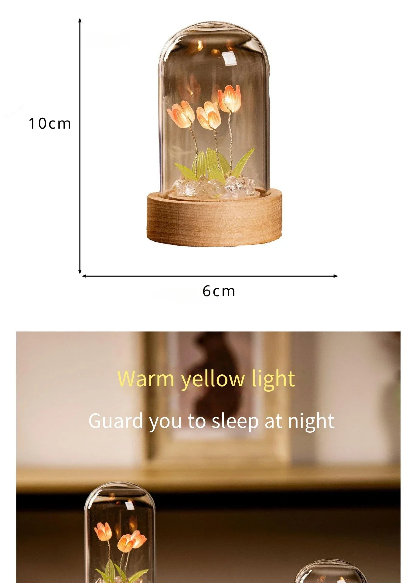 Tulip Night Light Tulip Flower Table Lamp DIY Simulation Tulip LED Night Light Handmade Bedside Light Christmas New Year Gift