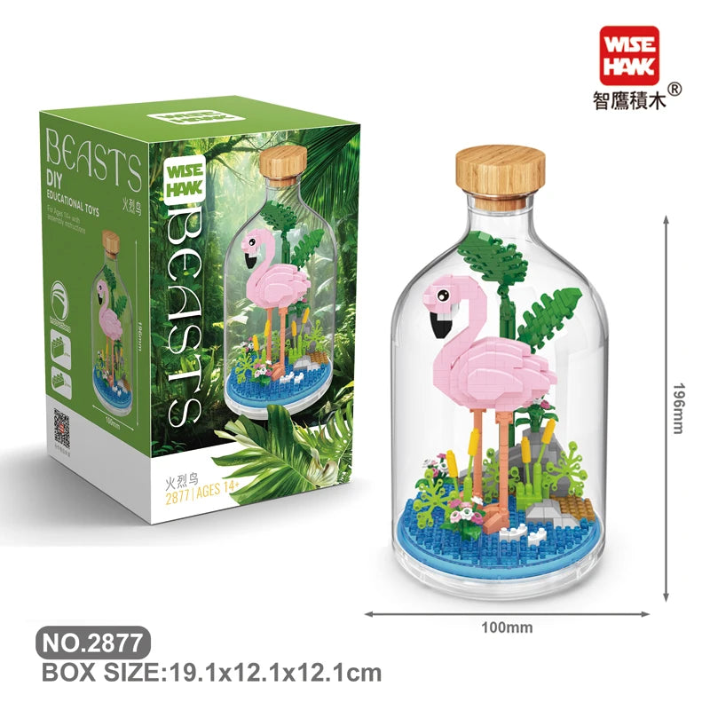Toys Building Blocks Assembly Tiger Lion Bear Peacock Koala Animal 3D Model Educational Games for Children Kids Gifts