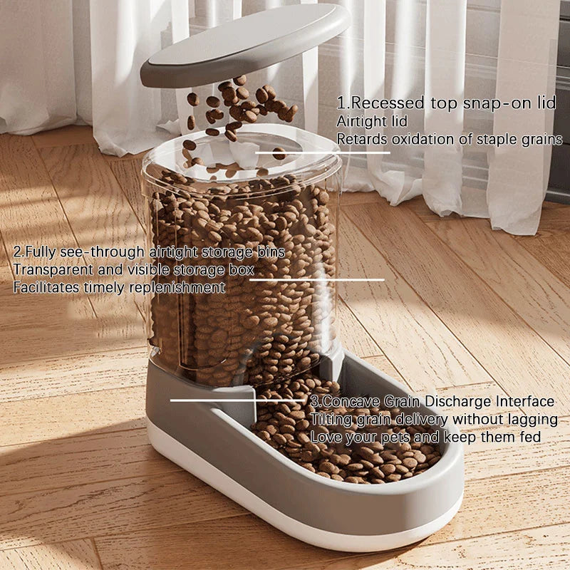 Automatic Pet Feeder Water Dispenser Dog Cat Gravity Food And Water Dispenser With Pet Food Bowl Large Capacity