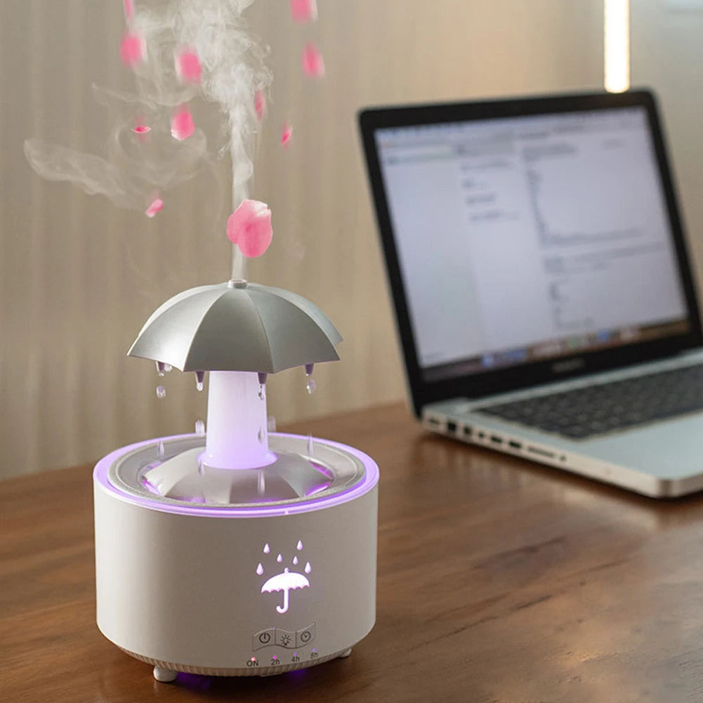 Rotating Umbrella Essential Oil Diffuser with 7 LED Night Light Aromatherapy Diffuser Auto Shut-Off for Home Office