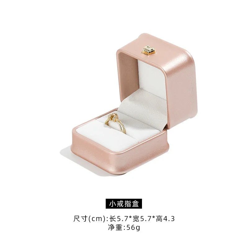1 organizador de joyas de cuero, caja para anillos de boda, colgante, pulsera, collar, estuche de almacenamiento, embalaje de regalo, caja de exhibición al por mayor