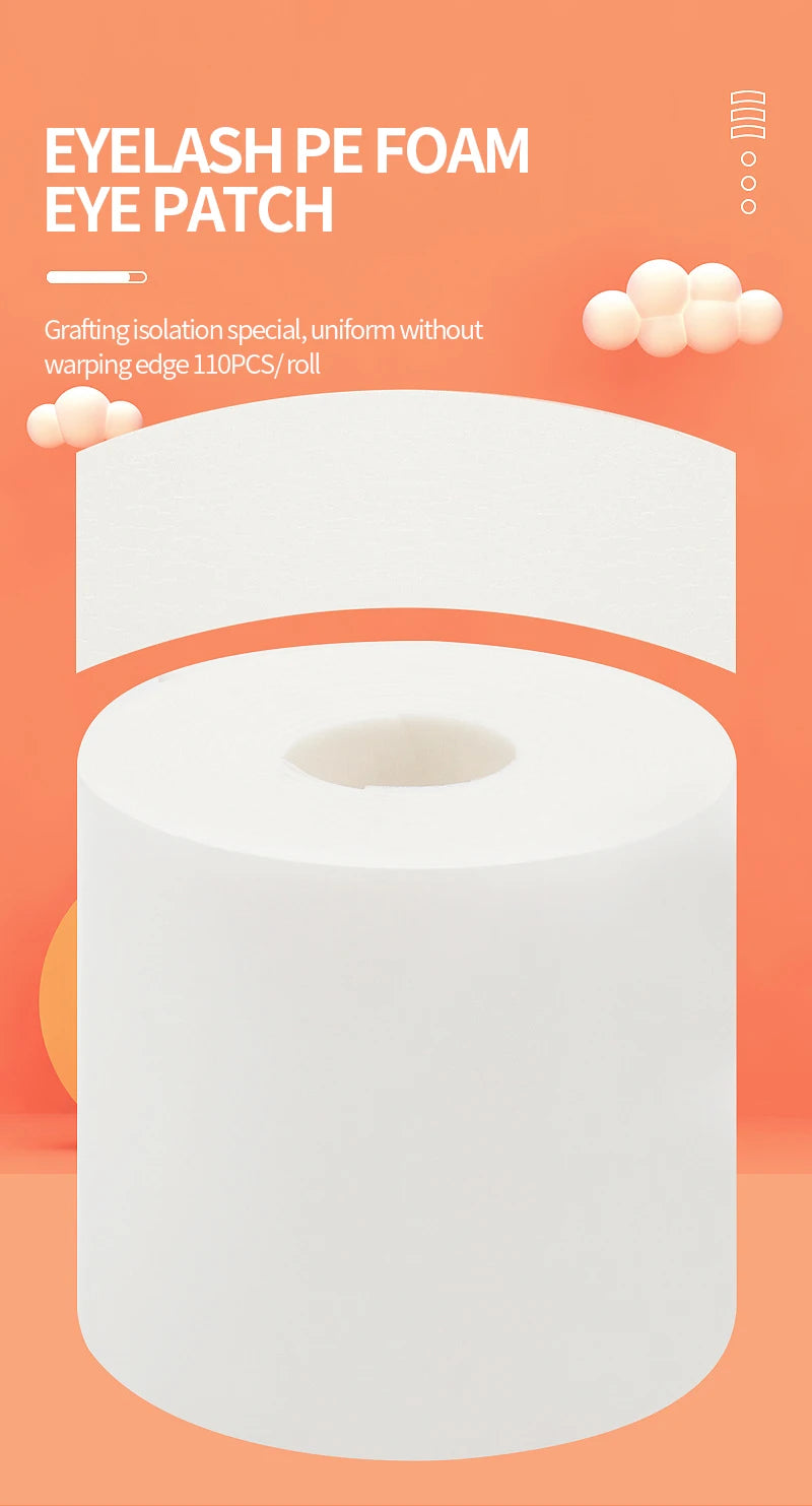 110 piezas/rollo de almohadillas de espuma micro para los ojos, cintas para extensiones de pestañas, accesorios de maquillaje, suministros para levantamiento de pestañas, almohadillas de espuma micro para debajo de las pestañas