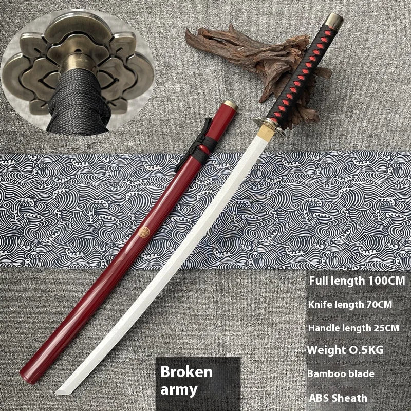 Tai Sword Katana Oriental Draw Sword with Sheath Tang Hengdao Wooden Sword Ancient Style Children's Toy Bamboo Wooden