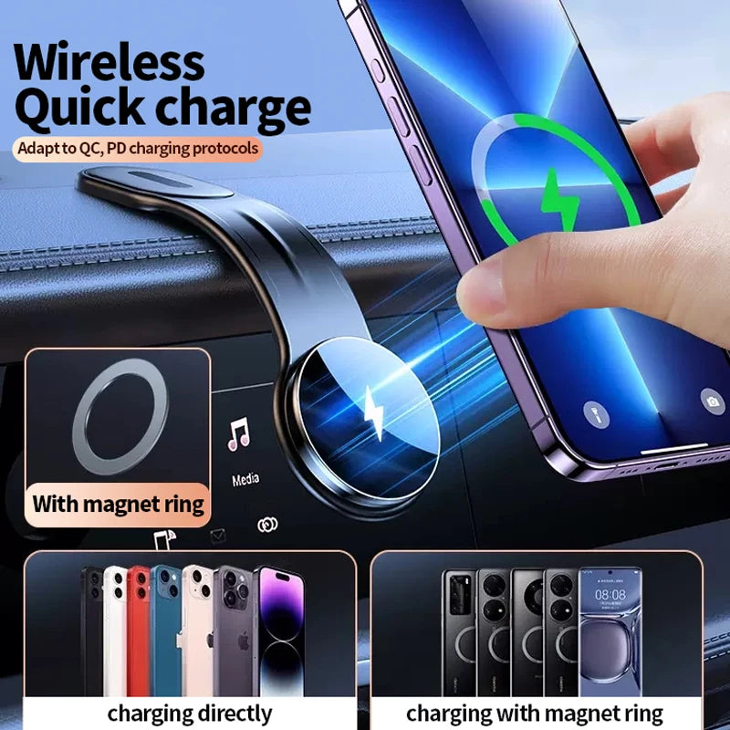 Support de chargeur sans fil 15 W, support de téléphone magnétique pour voiture, support de cellule de voiture pliable, chargeur portable, support de charge rapide pour BMW F10