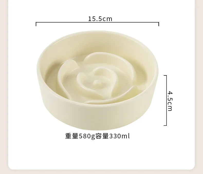 Slow Feeder Cat Bowl Ceramic Cat Food Bowl for Cervical Spine Protection Anti-choking Cat Slow Feeding Dish Bowl Pet Supplies