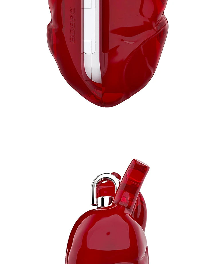 Airpods Earphone Case Original Design Transparent Red Heart Earphone Protective Cover Liquid Silicone Arpods 3 Protective Cover