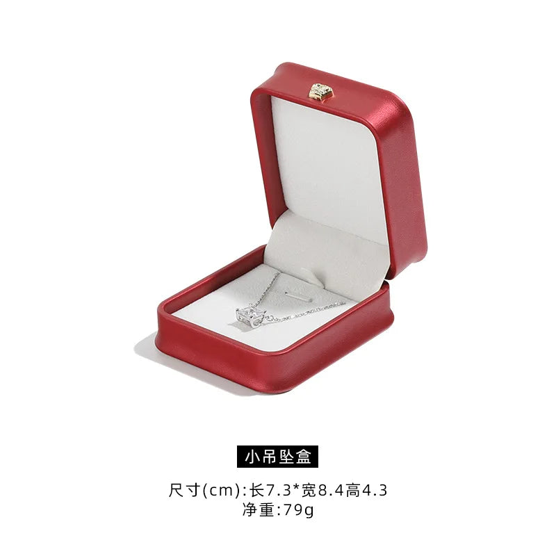 1 organizador de joyas de cuero, caja para anillos de boda, colgante, pulsera, collar, estuche de almacenamiento, embalaje de regalo, caja de exhibición al por mayor