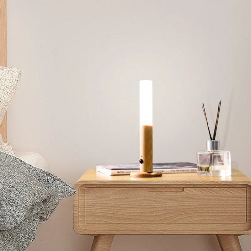 Warm Intelligent Induction Wall Lamp Wireless Wooden Stick Night Light Corridor Cabinet Wardrobe Light Decorative Home Light New