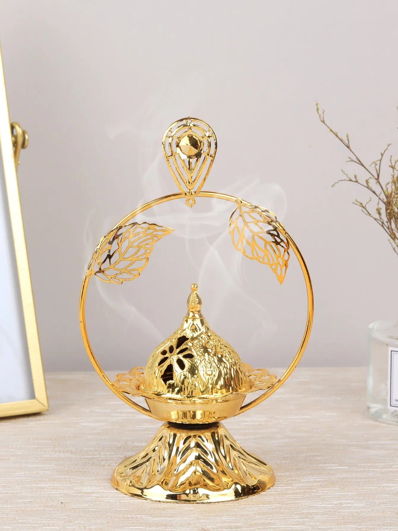 1pc processus de galvanoplastie géométrique en or à la mode, décorations de four d'aromathérapie créatives personnalisées et exquises pour la maison