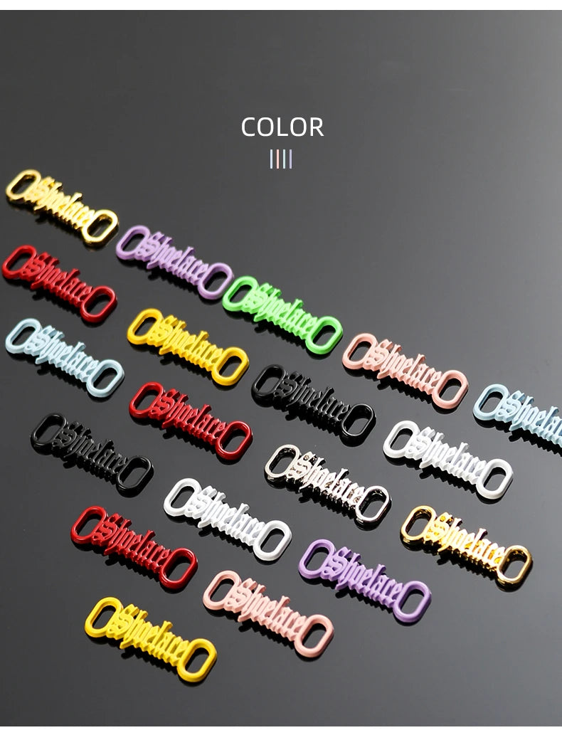 1 par de cordones con letras AF1, adornos con hebillas, kits para zapatillas, hebillas de metal para cordones, elegantes kits deportivos de metal, accesorios para cordones