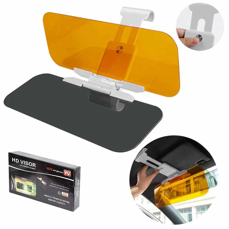 2 in 1 Car Sun Visor Goggle Night Vision Driving HD Anti Sunlight Dazzling Day Mirror Anti-UV Auto Interior Mirrors Sunshades