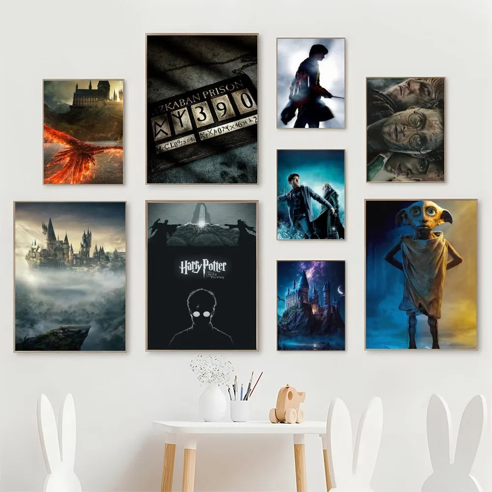 1 póster de Harry Potter autoadhesivo de papel impermeable para decoración de pared de cafetería, bar y habitación