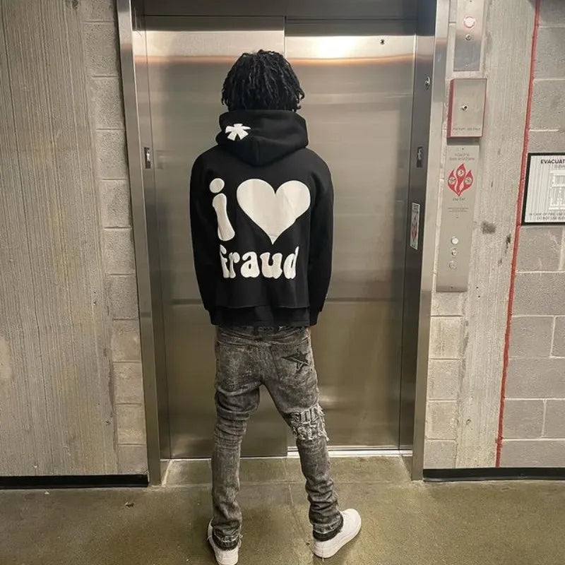 Sudadera con capucha para hombre y mujer, estilo hip hop, con estampado gráfico de letras, estilo Y2K, de gran tamaño, estilo Harajuku, chaqueta gótica, abrigos, ropa