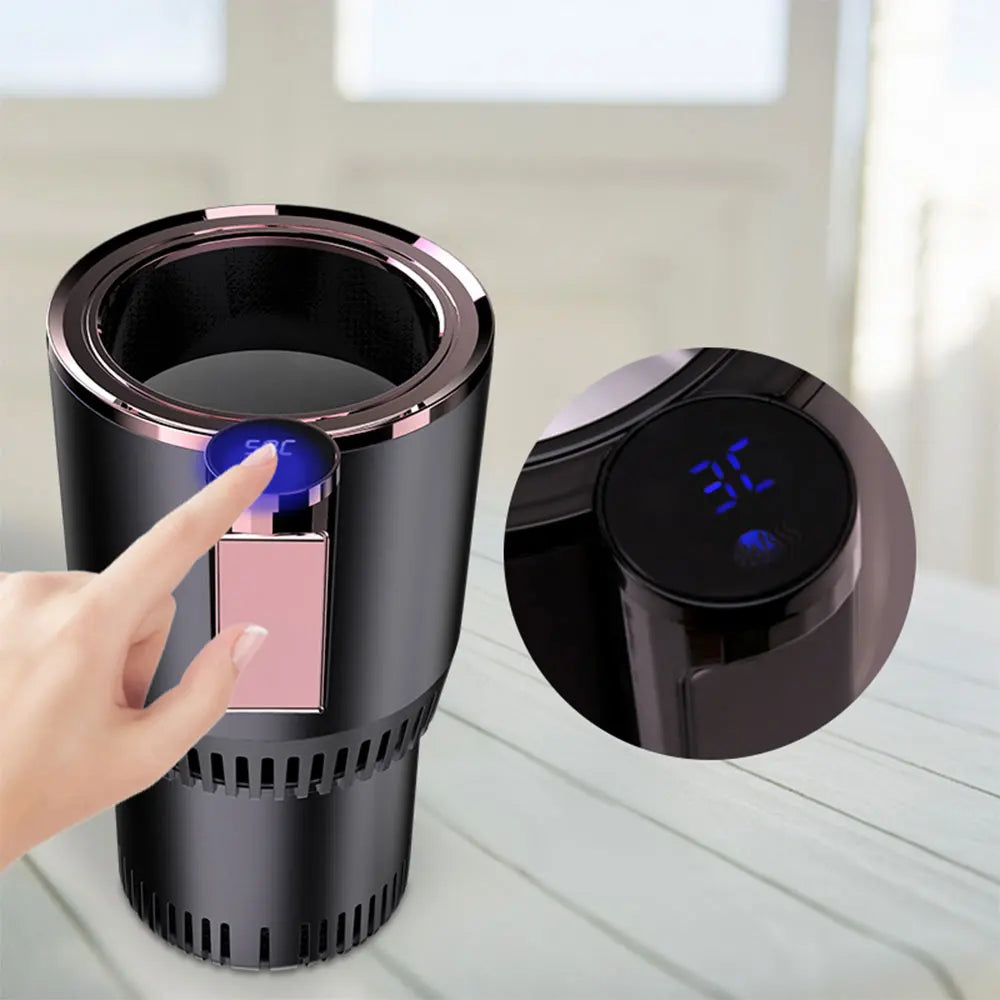 Portavasos para coche con pantalla táctil de 12 V, para bebidas frías y calientes, con pantalla digital inteligente, para el hogar, para acampar y viajar