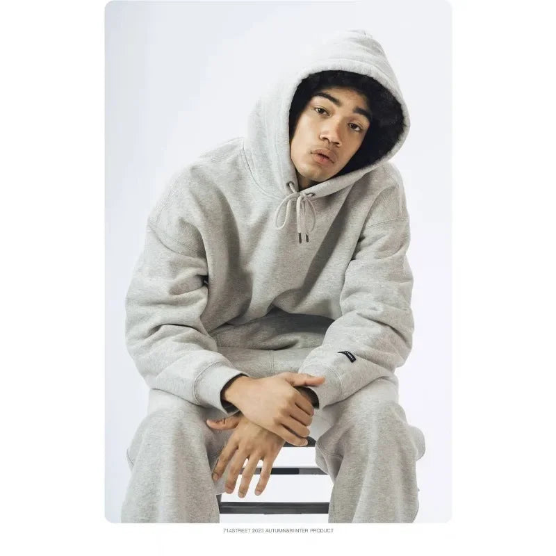 American Street Style Pattern Printed Hooded Sweater Men's and Women's Autumn and Winter Casual Fashion Couple's Coat