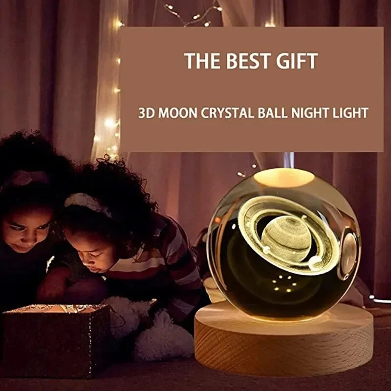 3D Pokemon Crystal Poke Ball Figure Toys 5CM Mimikyu Planet Axolotl Night Light LED Lamp Base Gift for Kid Adult