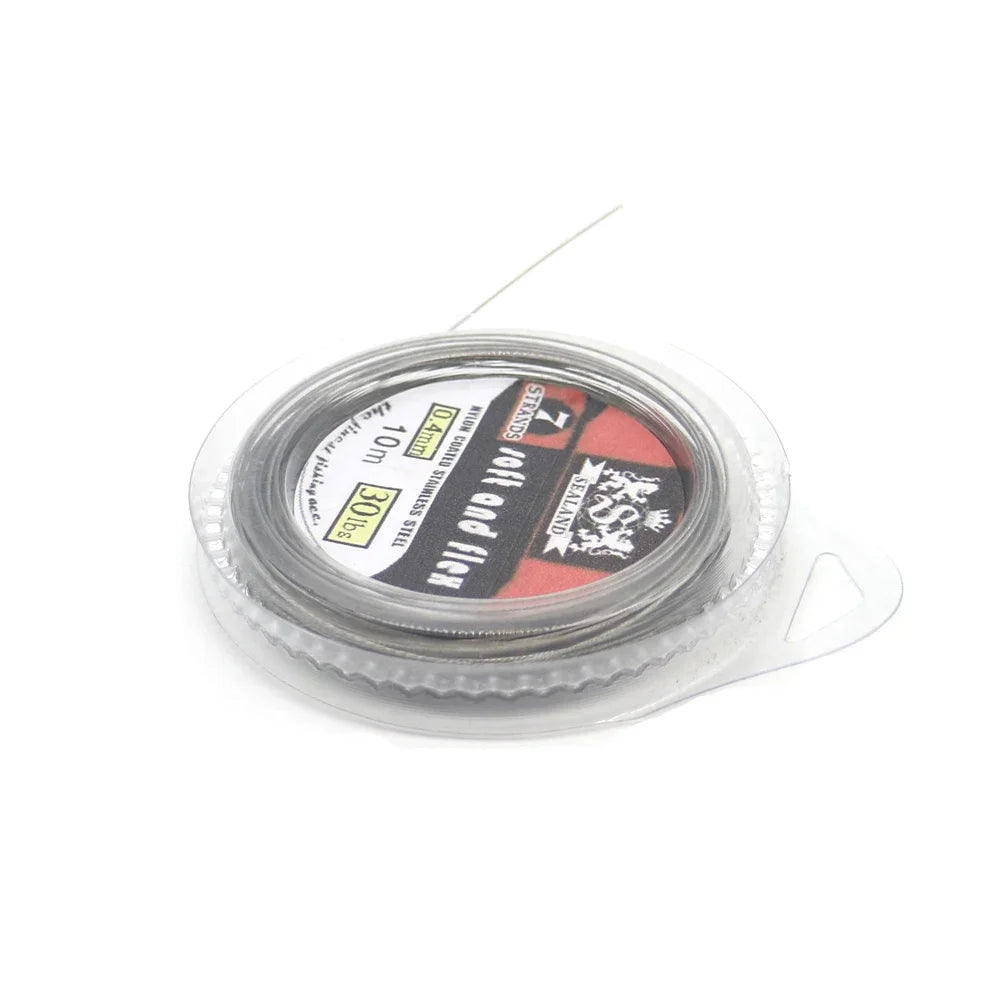 Cable de acero tejido de 7 hebras recubierto de nailon anticorrosión de 10 m, de 5 lb a 200 lb, para aparejos, señuelos de pesca, línea líder