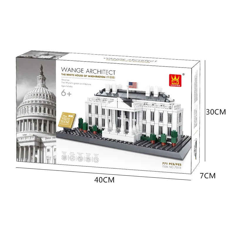 Wange Blocks World Architecture Building Bricks Trevi Fountain Model Pyramid Educational Toys for Children Gifts 4210-4224