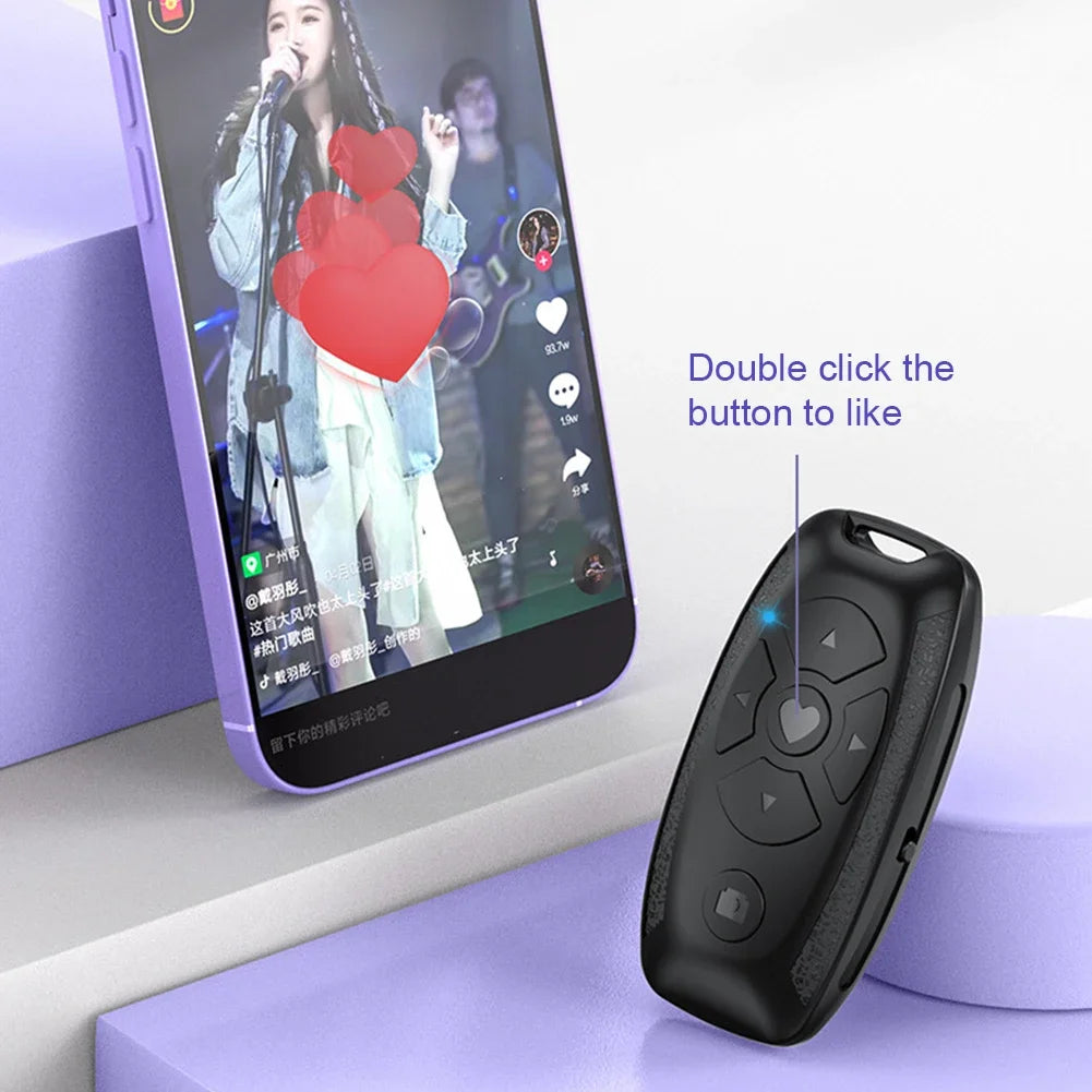 Recharegable Bluetooth Remote Control Button Wireless Controller Selfie Camera Stick Shutter Release For Phones e-book Page Turn