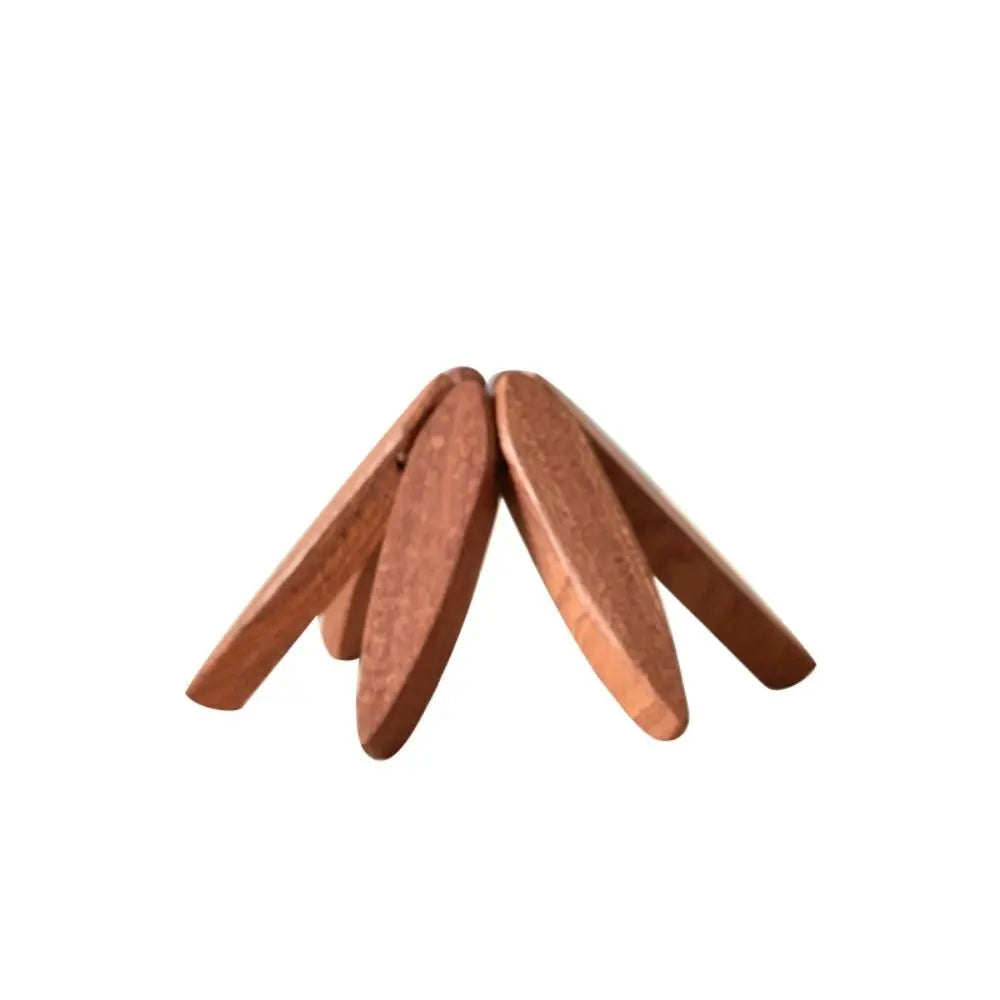 3/4PCS Anti Scald Heat Tree Design Coaster Resistant Coaster Wood Placemats Heat Insulating Mat Tree Shape Non-slip Coaster Set