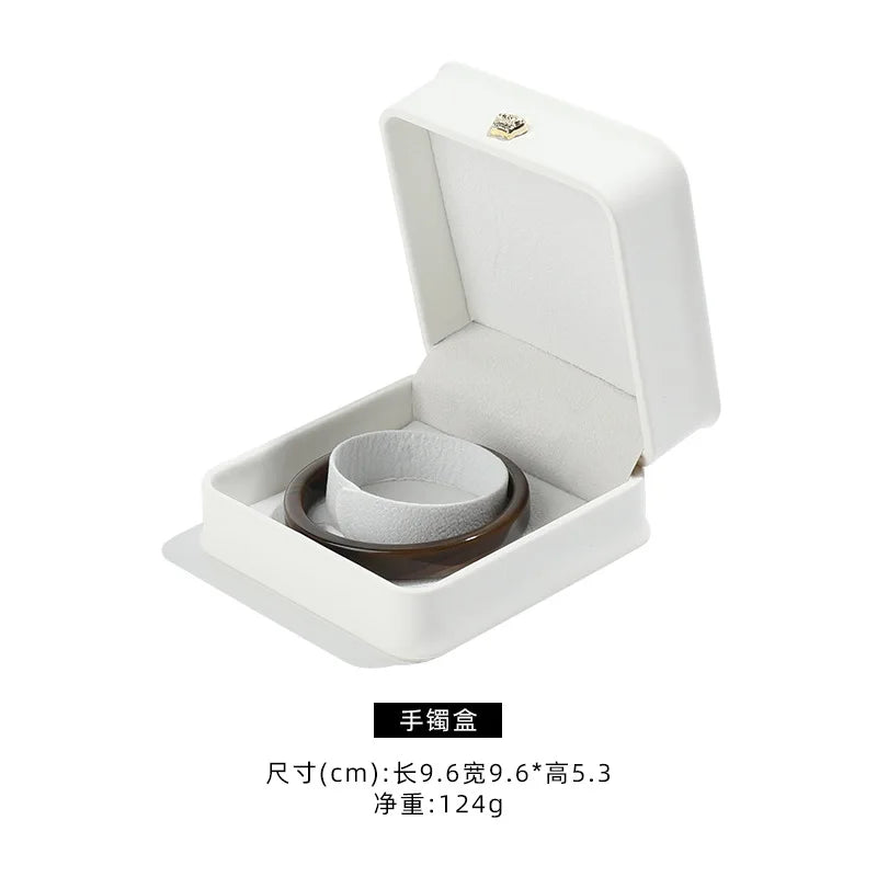 1 organizador de joyas de cuero, caja para anillos de boda, colgante, pulsera, collar, estuche de almacenamiento, embalaje de regalo, caja de exhibición al por mayor