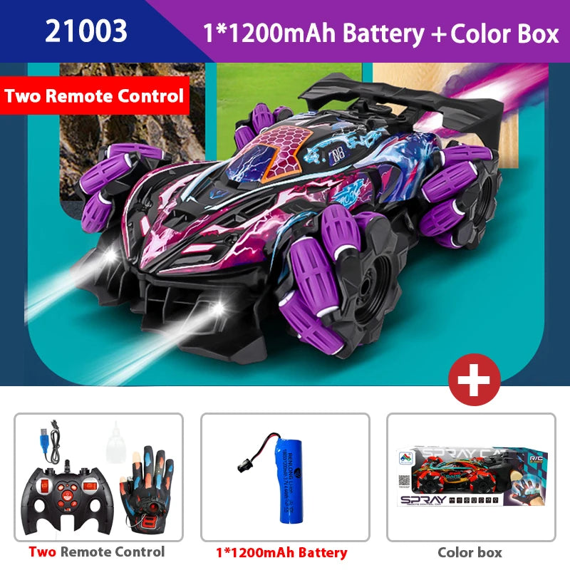WLtoys F1 RC Drift Car con luces LED y música, 2,4 G, guantes, radiocontrol remoto, coches acrobáticos con tracción en las 4 ruedas, juguetes eléctricos para niños