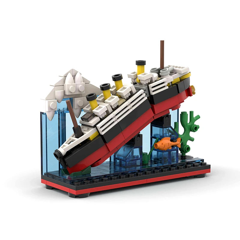 Titanic Break In Half RMS Cruise Sank Building Blocks Moc Ship Boat 3D Plastic Model DIY Steamboat Gifts Kids Toys City Movie