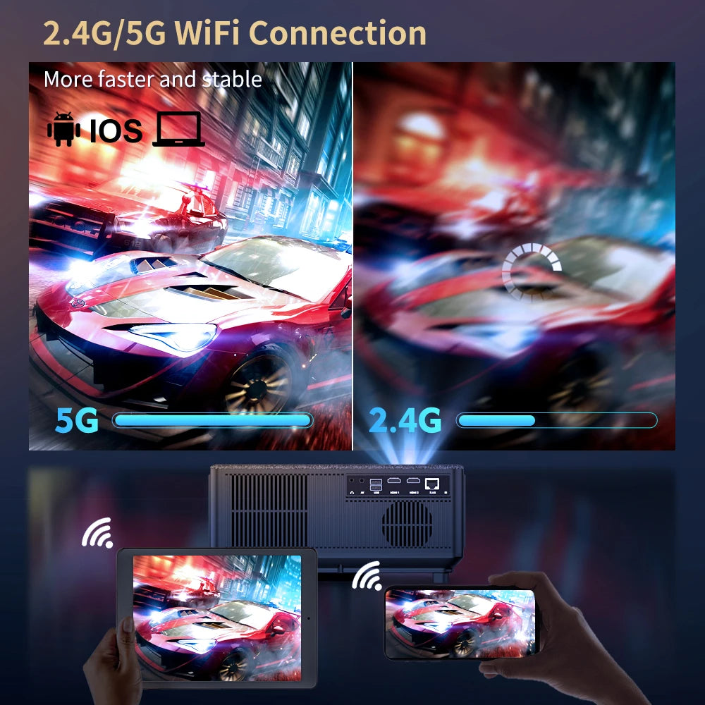 Proyector 1080P WiFi Proyector LED Full HD 2K 4K TV Video Película Teléfono inteligente Cine en casa TD98 Beamer Cine Pantalla grande